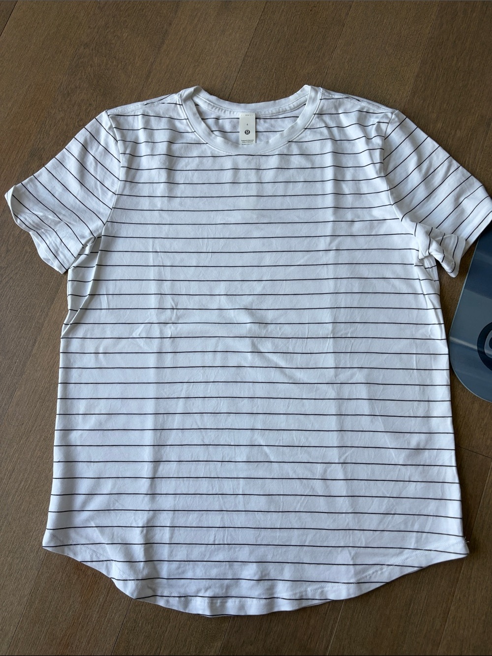 NWOT lululemon athletica Love White T-Shirt with Thin Black Stripes